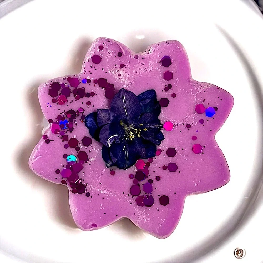 LILAC handmade soap 3x3 inches 3.5oz made with DONKEY Milk & real floral